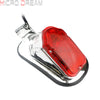 Universal Motorcycle Chrome Red Tombstone Tail Brake Light For Harley Chopper Bobber Custom Rear License Plate Fender Stop Lamp