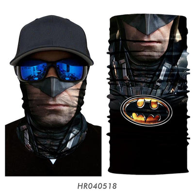 Breathable Bandana Tube Buff Men Hiking Cycling Neck Warmer Windproof Balaclava Superhero Ski Mask Cosplay Mask Halloween Summer