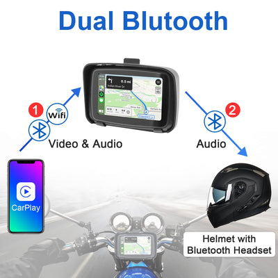 Android Auto Moto Wireless Screen Portable for Motorcycle Gps Waterproof Navigator with Buebooth