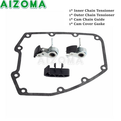 For Harley Twin Cam Cover Gasket Chain Guide Outer Inner Motorcycle Tensioner Complete Kit Fits Dyna Softail Touring 1999 - 2006