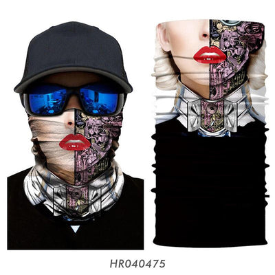 Breathable Bandana Tube Buff Men Hiking Cycling Neck Warmer Windproof Balaclava Superhero Ski Mask Cosplay Mask Halloween Summer