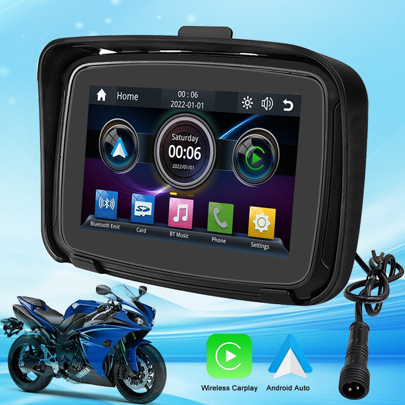 Motorcycle touchscreen with Carplay and Android Auto 
