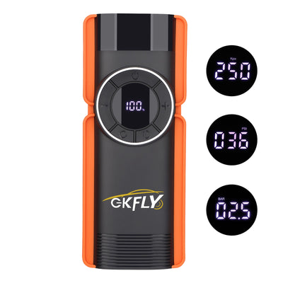 GKFLY Car Jump Starter Air Compressor Portable Power Bank Electric Tyre Inflator Pump With LED Lamp For Motorcycle Bicycle Tire