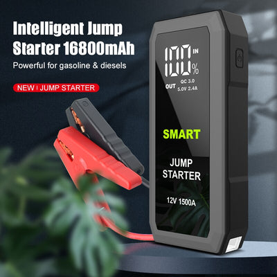 16800mAh Motorcycle Jump Starter 1500A 12V Output Portable Emergency Start-up Charger for Cars Booster Battery Starting Device