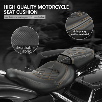 Motorcycle Driver Passenger Pillion Seat For Harley Touring Road Glide Limited Road King Electra Glide Standard Street 2009-2022
