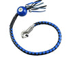 36" Long 1/2“ Diameter Black & Blue Motorcycle Get Back Whip with NO. 2 Pool Ball Real Leather