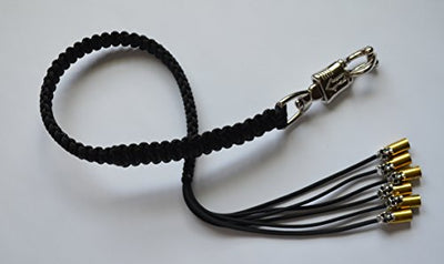 36" Motorcycle “Get-back” Whip - Panic Snap - Black-black Reflective Paracord