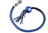 36" Long 1/2“ Diameter Black & Blue Motorcycle Get Back Whip with NO. 2 Pool Ball Real Leather