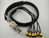 36" Motorcycle “Get-back” Whip - Panic Snap - Black-black Reflective Paracord