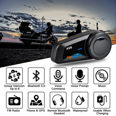 FX6 Helmet Intercom Motorcycle Helmet Bluetooth Headset