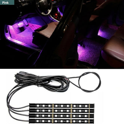 RGB APP LED Smart Brake Lights Motorcycle Car Atmosphere Light with Wireless Remote Control Moto Decorative Strip Lamp Kit