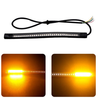 1PC Flexible LED Motorcycle Light Bar Strip Tail Turn Signal Tail Rear Brake Stop Bulb Lamp Brake Light 2835 3014 SMD Dual Color