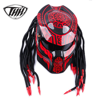 Predator Carbon Fiber Motorcycle Helmet Full Face Iron Warrior Man Helmets