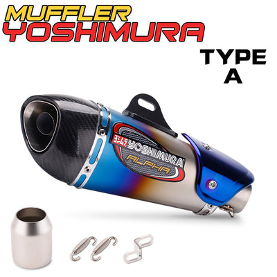 Motorcycle Exhaust YOSHIMURA Alpha Carbon DB Killer Muffler Escape Link Pipe For YAMAHA R1 R3 R6 NINJA400 656 Z900 CBR600 500