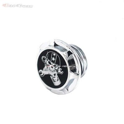 Motorcycle Skull Fuel Gas Tank Decorative Oil Cap Fit for Harley Davidson Sportster XL 1200 883 X48 Dyna Softail Touring FLHR