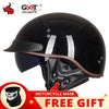 GXT DOT Certification Retro Motorcycle Helmet Moto Helmet Scooter Vintage Half Face Biker Motorbike Crash Moto Helmet Casco Moto