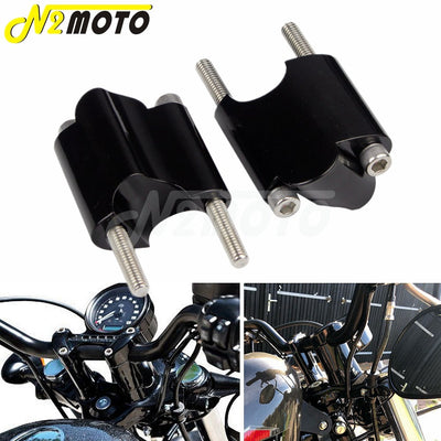 For Harley Sportster XL1200X XL 1200 48 CNC Aluminum 2" Rise Handlebar Riser 1" Bar Heighten Block Extension Kit 2010-2022