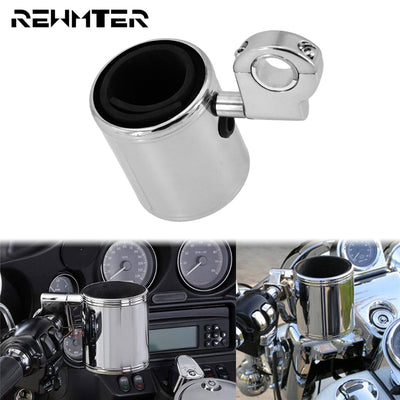 Motorcycle Chrome Adjustable Cup Holder For Harley Touring Street Glide Dyna Sportster XL Softail Fat Boy FLHR FXDB For ATV