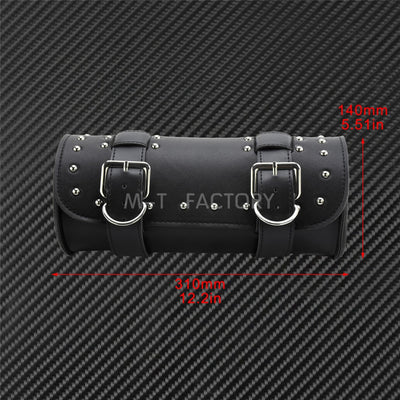 Motorcycle Fork Tool Bags Storage Leather Travel Pouch Front Luggage Bag For Harley Sportster XL Touring Softail Dyna Road King