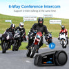 Fodsports FX6 Motorcycle Helmet Bluetooth Intercom Moto Helmet Headset 1000m 6 Rider BT 5.0 Interphone Intercomunicador FM Radio
