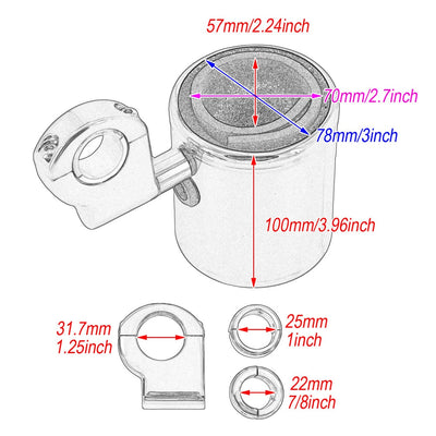 Motorcycle Chrome Adjustable Cup Holder For Harley Touring Street Glide Dyna Sportster XL Softail Fat Boy FLHR FXDB For ATV