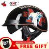 GXT DOT Certification Retro Motorcycle Helmet Moto Helmet Scooter Vintage Half Face Biker Motorbike Crash Moto Helmet Casco Moto