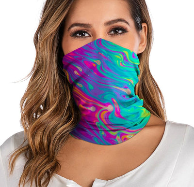 Unisex Washable Rave Bandana Neck Gaiter Tube Headwear For Women Men Face Scarf Dustproof Motorcycle Facemask Windproof Scarf