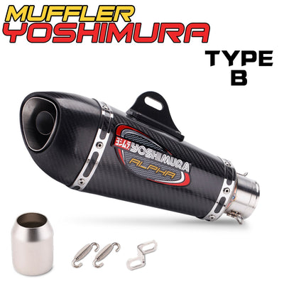 Motorcycle Exhaust YOSHIMURA Alpha Carbon DB Killer Muffler Escape Link Pipe For YAMAHA R1 R3 R6 NINJA400 656 Z900 CBR600 500