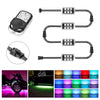 6 RGB 36 LED Smart Brake Lights Motorcycle Atmosphere Light with Wireless Remote Control Moto Decorative Strip Lamp Kit