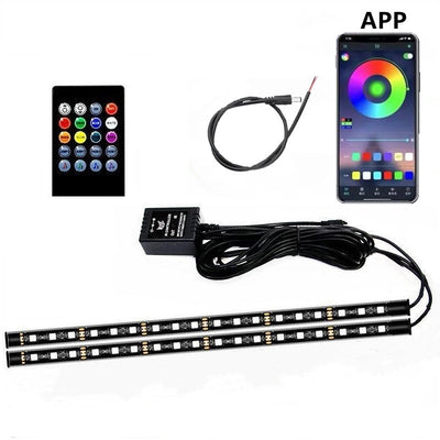 12V Motorcycle LED Light Kits RGB APP Control LED Strips Motorcycle Under Glow Light Neon