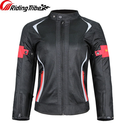 Women Motorcycle Armor Jacket Coat Summer Winter Waterproof Warm Lady Teens Girl Riding Reflective Anti-collision Suit JK-52