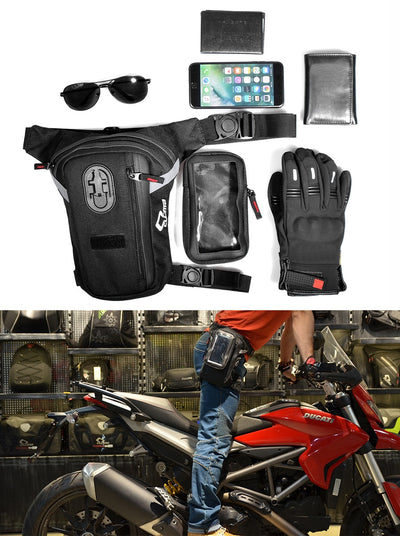 Motorcycle Waist Bag Leg Bag Reflective Sacoche Alforge Mochila Transparent Touch Operate Phone Bag Multi Pockets Wearable