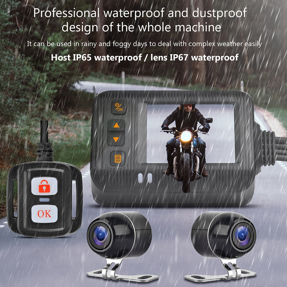 1080P Waterproof Motorcycle Camera DVR Motorcycle Dashcam Front