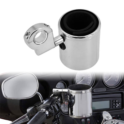 Motorcycle Chrome Adjustable Cup Holder For Harley Touring Street Glide Dyna Sportster XL Softail Fat Boy FLHR FXDB For ATV