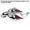 Motorcycle Double Air Cleaner Kit intake filter fit For Harley Davidson CV Carburetor Delphi V-Twin Black / Chrome