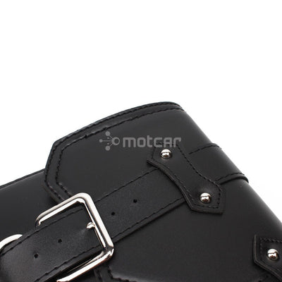 Motorcycle PU Leather Saddle Bags Luggage Black Left+Right Side Tool Bag For Honda Yamaha Harley Sportster XL 883 XL1200 Softail