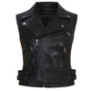 Women Motorcycle PU Faux Leather Sleeveless Jackets Ladies Turn-down Collar Belt Zipper Vest Pockets Waistcoat Streetwear