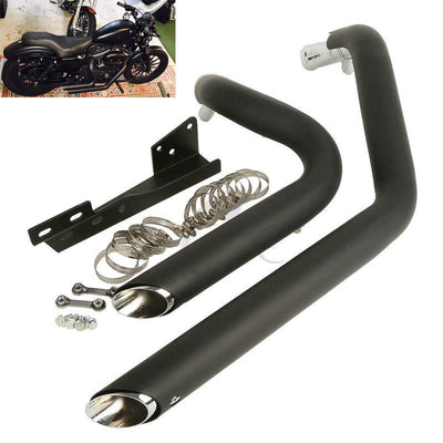 Motorcycle Exhaust Pipes Custom Staggered Shortshots For Harley Sportster XL Iron 883 1200 2004-2013 2012 2011 2010