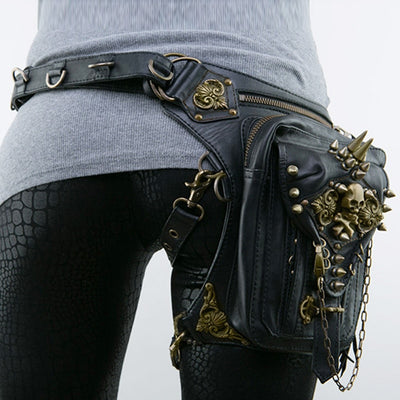 Norbinus Steampunk Waist Leg Bags Women Men Victorian Style Holster Bag Motorcycle Thigh Hip Belt Packs Messenger Shoulder Bags