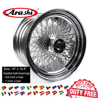 Arashi 18"x10.5" 80 Spoke Wheel Rim Rear Rims For Harley Davidson Custom Chopper Rigid FLST Softail FXST FXDWG FLHT FLH