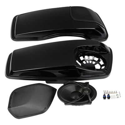 Motorcycle Saddlebag Lids With 5"X7" Speakers For Harley Touring Road King Electra Glide Street Glide Ultra-Classic 2014-2023