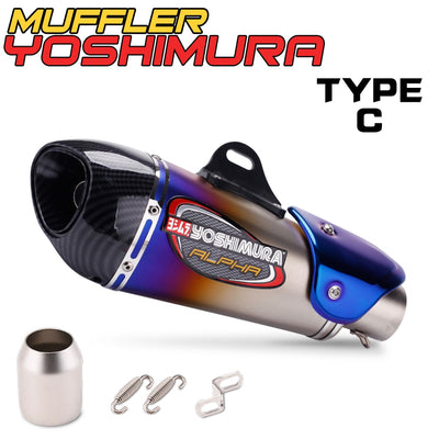 Motorcycle Exhaust YOSHIMURA Alpha Carbon DB Killer Muffler Escape Link Pipe For YAMAHA R1 R3 R6 NINJA400 656 Z900 CBR600 500