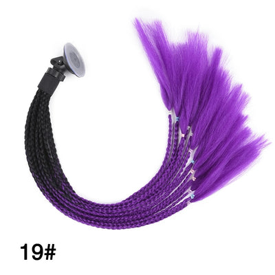 Pigtails Helmet Braid Ponytail ombre Motorcycle Helmet Pigtails Braid Ponytail With Sucker For Women Helmet Pigtail Ponytail