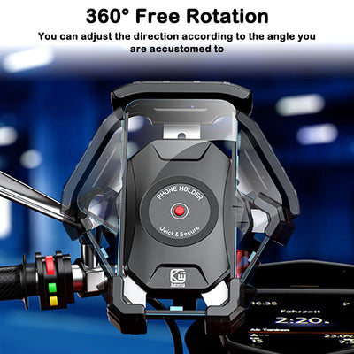 Motorcycle Phone Holder 15W Wireless Charger QC3.0 USB Charging Mount Stand Handlebar Smartphone Bracket Bike Cellphone Support