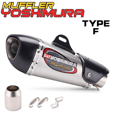 Motorcycle Exhaust YOSHIMURA Alpha Carbon DB Killer Muffler Escape Link Pipe For YAMAHA R1 R3 R6 NINJA400 656 Z900 CBR600 500