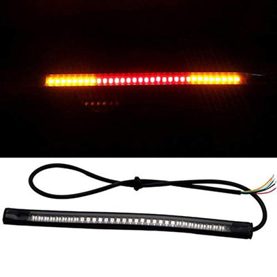 1PC Flexible LED Motorcycle Light Bar Strip Tail Turn Signal Tail Rear Brake Stop Bulb Lamp Brake Light 2835 3014 SMD Dual Color