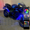 12V Motorcycle LED Light Kits RGB APP Control LED Strips Motorcycle Under Glow Light Neon