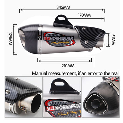 Motorcycle Exhaust YOSHIMURA Alpha Carbon DB Killer Muffler Escape Link Pipe For YAMAHA R1 R3 R6 NINJA400 656 Z900 CBR600 500