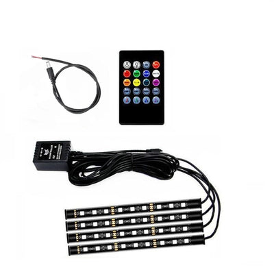 RGB APP LED Smart Brake Lights Motorcycle Car Atmosphere Light with Wireless Remote Control Moto Decorative Strip Lamp Kit