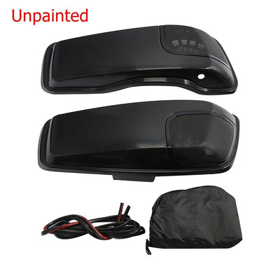 Motorcycle Saddlebag Lids With 5"X7" Speakers For Harley Touring Road King Electra Glide Street Glide Ultra-Classic 2014-2023